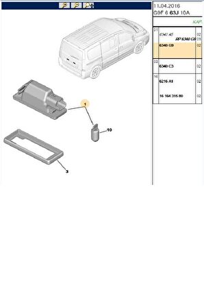 Plaka Lambası 106 307 308 406 407 (6340G9)