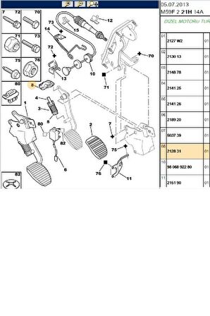 Debriyaj Pedal Fiberi Partner M59 Berlingo M59 (212831)