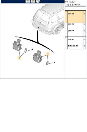 Plaka Lambası 206 207 307 308 C4 Partner Berlingo (6340A3)