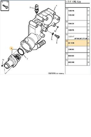 Termostat 106 206 207 301 307 308 Partner Tepee Cıtroen Saxo C2 C3 C-elysee (1336Q1-359001201)