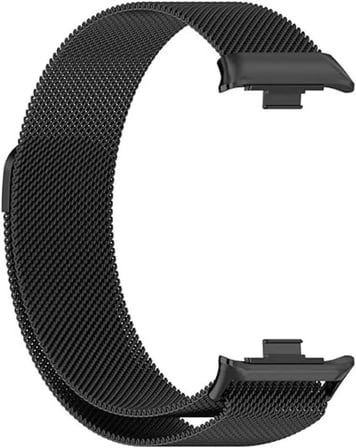 Xiaomi Redmi Watch 4 Uyumlu Hasır Örgü Metal Paslanmaz Milano Kordon Siyah
