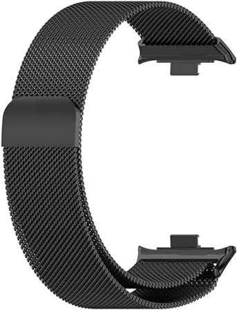 Xiaomi Redmi Watch 4 Uyumlu Hasır Örgü Metal Paslanmaz Milano Kordon Siyah