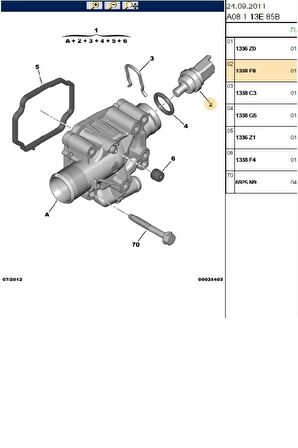 Hararet Müşürü 206 207 307 Partner Berlingo C3 (1338F8-TS10477)