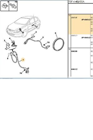 Abs Sensörü 307 308 Rcz C4 Partner Tepee (22428015-454588)