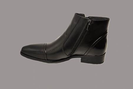 DARKWOOD-ERKEK KLASİK BOT-SİYAH RENK-FERMUARLI-KAUÇUK TABAN