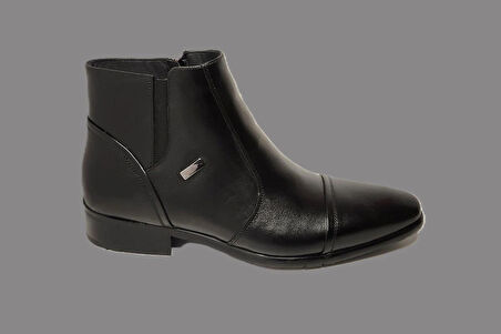 DARKWOOD-ERKEK KLASİK BOT-SİYAH RENK-FERMUARLI-KAUÇUK TABAN