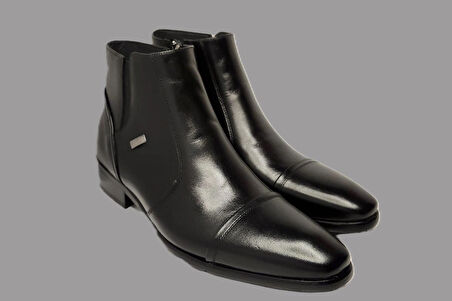 DARKWOOD-ERKEK KLASİK BOT-SİYAH RENK-FERMUARLI-KAUÇUK TABAN