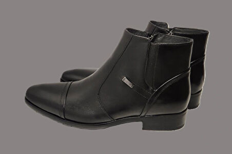 DARKWOOD-ERKEK KLASİK BOT-SİYAH RENK-FERMUARLI-KAUÇUK TABAN