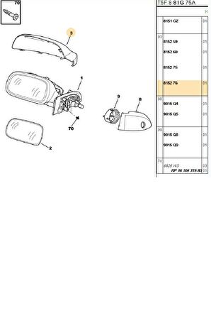 Sağ Dış Ayna Kapağı 407 (2611630002-815276)