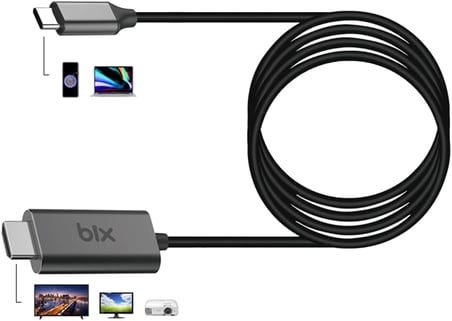 BX02HB USB-C to 4K@30Hz HDMI Kablo 1.8 metre Windows Mac Android Uyumlu HDCP Destekli Gri
