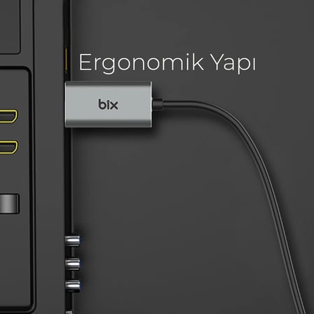 BX02HB USB-C to 4K@30Hz HDMI Kablo 1.8 metre Windows Mac Android Uyumlu HDCP Destekli Gri
