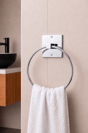 SAS Haus Banyo Aksesuar Seti 4 Parça Gri Metal Yapışkanlı Raf Havluluk Tuvalet Kağıtlığı Askı