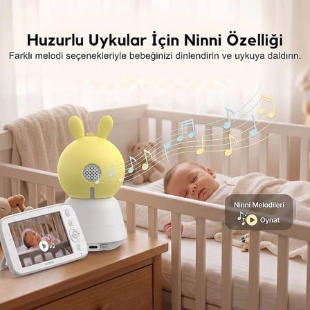 Neutron NTL-BC-04WBM Monitörlü Bebek Kamerası, Ebeveyn Ekranlı ve Ninni Özellikli Bebek Kamerası