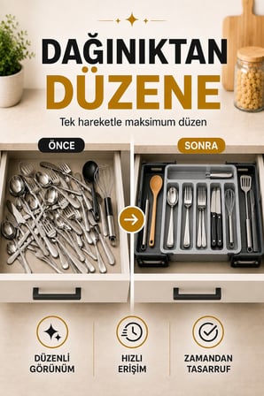 Fevito Kaşıklık Çekmece Düzenleyici Uzayabilen Plastik