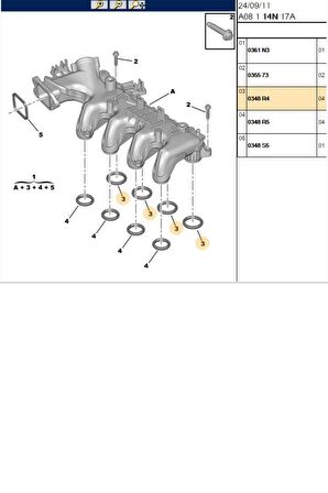 Emme Manifold Conta Berlingo C4 C3 C2 206 207 307 407 Partner (0348R4-KAY195-ERC148)