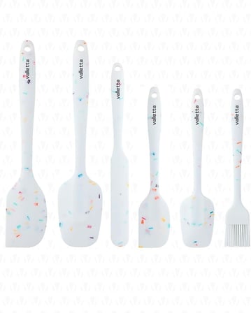 VALLETTA DRONGO 6'LI SPATULA SET BEYAZ RENKLİ NOKTALI