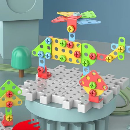 Giffy / Oyuncak 3D Yaratıcı 340 Parça Tamir Seti Pilli Matkaplı Sök Tak Çantalı Eğitici Tamir Setim