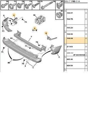 Arka Tampon Braketi (7416H9)