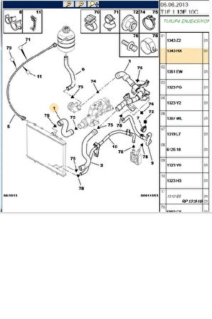 Radyatör Üst Hortum 206 307 C4 (1343HX)