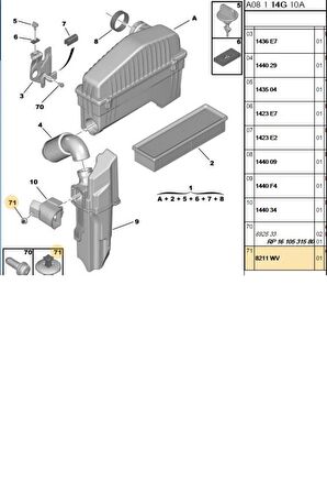 Çamurluk Klipsi 307 (8211WV-BPE309443)