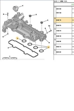 Emme Manifold Oring Tkm C1 C2 C3 XsaraII Nemo 107 206 207 307 Bipper DW4 (KAY194-ERC147-MGA75046-0348T8)