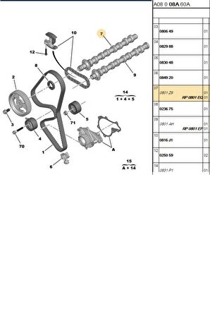 Eksantrik Mili Emme Döküm 206 207 307 Partner DW6 (14057D-0801EQ-0801Z9)