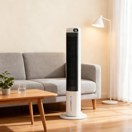 Ev Tipi Kule Tipi Vantilatör &amp; Soğutucu – 70W Güçlü Hava Akışı, 3 Kademe Hız, 3L Su Tanklı Nemlendirici, 24 Saat Zamanlayıcı, Sessiz Çalışma (29 dB), Uzaktan Kumandalı, LCD Ekranlı