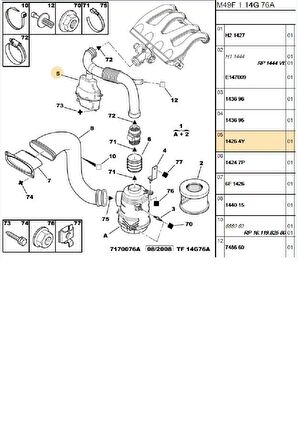 Hava Filtre Hortumu Partner Berlingo DW8 (14264Y)