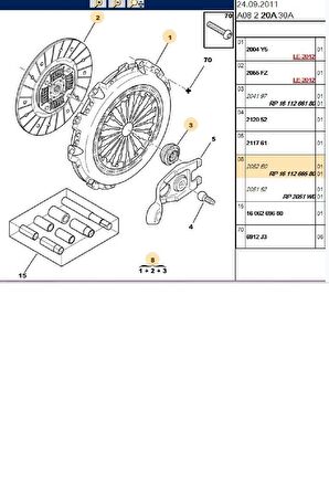 Debriyaj Seti 208 301 Citroen C3 1,2 (1682290480-1611266580-2052T3-877263)