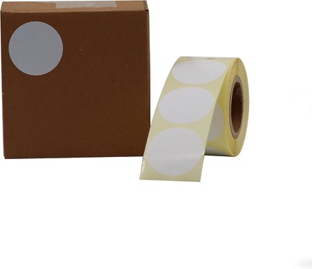 Kuşe Etiket 40mm Çap Ruloda 500 Adet 40mm Kuka Çapında Baskısız Barkod Yazıcı Etiketi