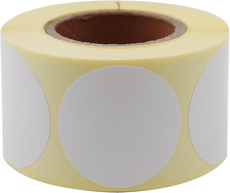 Kuşe Etiket 40mm Çap Ruloda 500 Adet 40mm Kuka Çapında Baskısız Barkod Yazıcı Etiketi