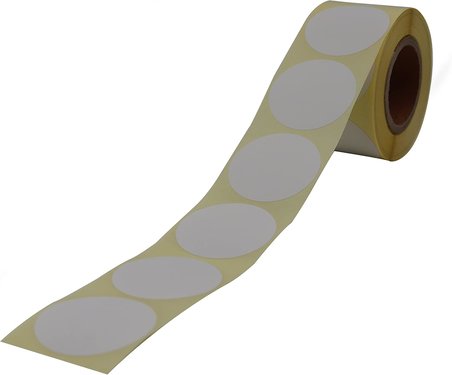 Kuşe Etiket 40mm Çap Ruloda 500 Adet 40mm Kuka Çapında Baskısız Barkod Yazıcı Etiketi