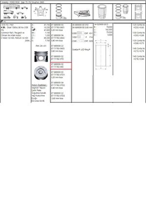 Piston Sekman 307 308 407 508 Partner Tepe C4 C5 Berlingo 0,60 DW6 (8771783060-0628V1)