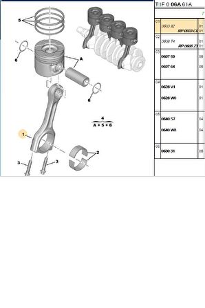 Piston Kolu Tkm 307 C4 DW6 (1628566280-0603C0-060392)