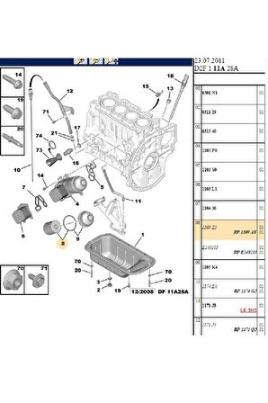 Yağ Filtresi 206 307 FOCUS 1.6D 8V 95 CAT DW4TD DW6TD