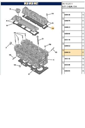 Üst Kapak Contası 206 207 307  (023697555-H2422045-0249C5)