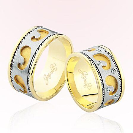 Desenli Altın Alyans 2606