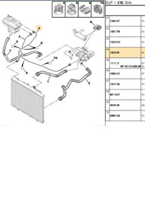 Yedek Su Depo Hortumu 407 C5 (0500266-MH50266-132394)