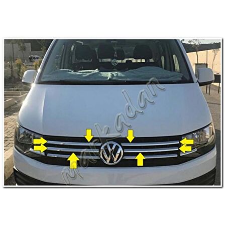 DB Chrome VW T6 Transporter Trendline Ön Panjur Nikelajı 2015 Sonrası 4 Parça P.Çelik