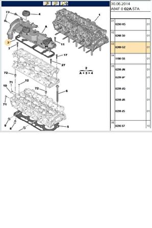 Üst Kapak Conta Focus Berlingo C3 C4 301 Euro5 DW6 (0249G2-11244018)