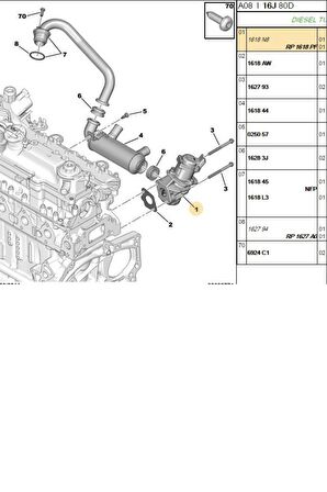 Egr Valfi C1 C2 C3 Nemo DW4 (EG1041512B1-349080-1618PF)