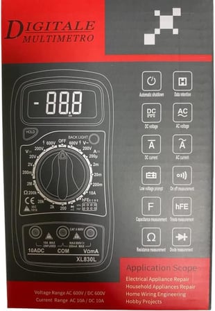 XL830L Dijital Multimetre Led Ekranlı Avometre Mini Ölçü Aleti 9V Pil Hediyeli Cep Multimetresi