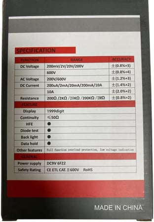 XL830L Dijital Multimetre Led Ekranlı Avometre Mini Ölçü Aleti 9V Pil Hediyeli Cep Multimetresi
