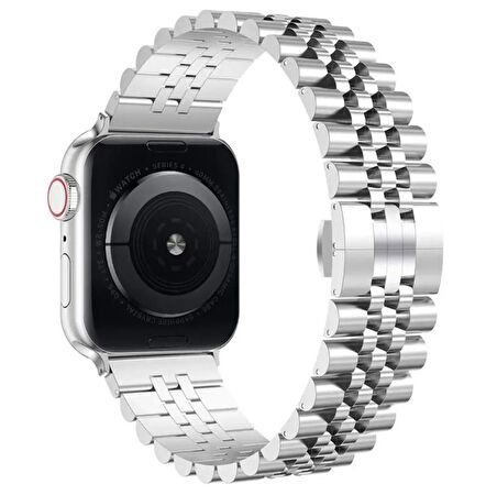 Apple Watch 42/44/45/49MM Uyumlu Paslanmaz Çelik Ayarlanabilir Rolex Metal Kordon