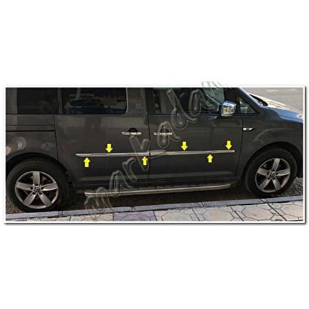 DB Chrome VW Caddy Krom Yan Kapı Çıtası 2015-2020 4 Parça P.Çelik