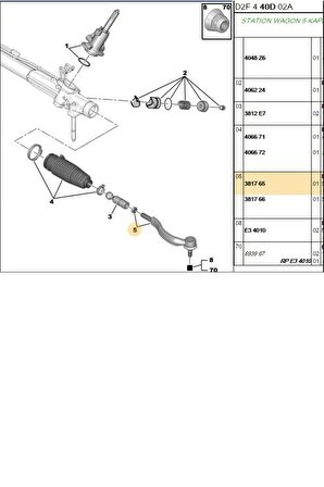 Ön Sol Rotbaşı 407-C5 (09920-381765)