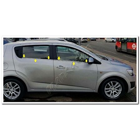 DB Chrome Chevrolet Aveo HB Cam Çıtası Nikelajı 2012 Sonrası 4 Parça P.Çelik