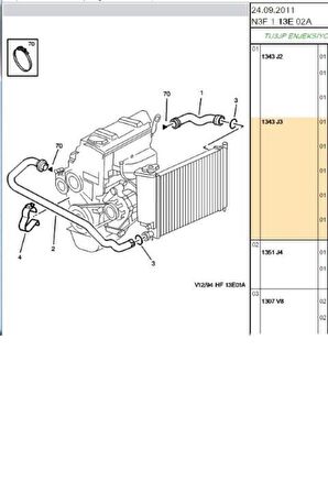 Radyatör Üst Hortumu Partner (R15140-17302-1343J3)