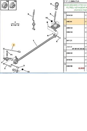 Vites Çubuğu Uzun Partner Berlingo DW8 Y.M.(245281-BRS245281)