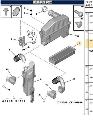 Hava Filtresi ET3J4 TU3A TU5JP4 C3 C2  Berlingo M59  M59 YM